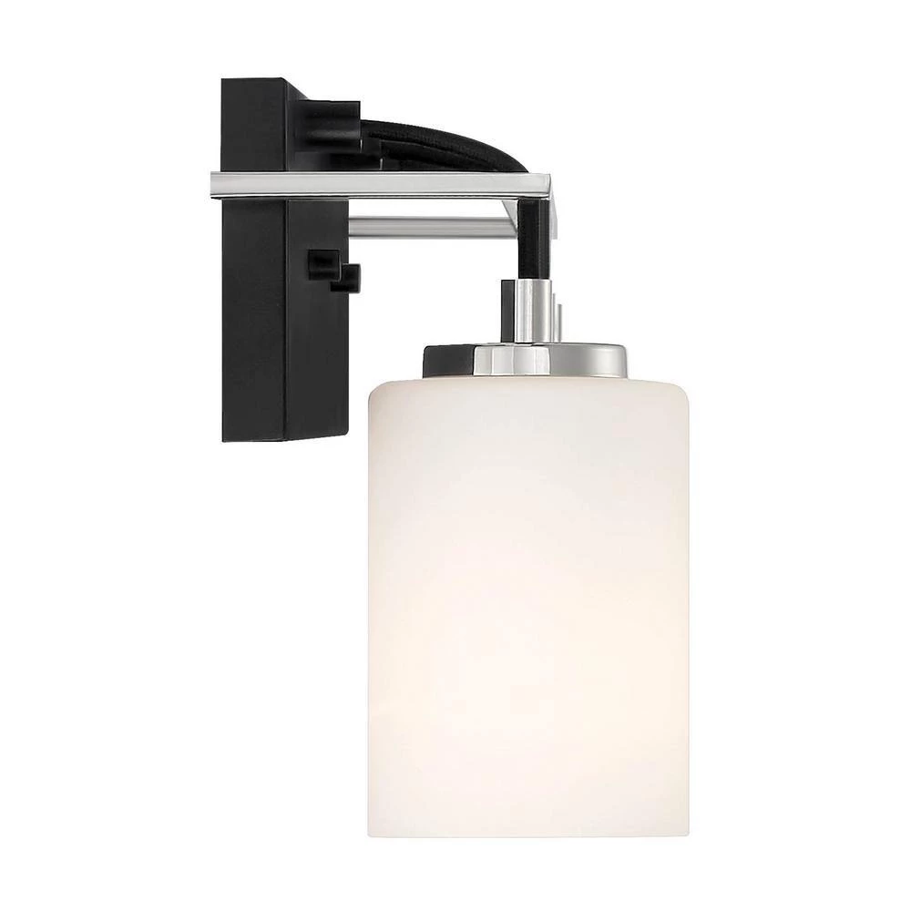24 in. Prince St 3-Light Matte Black Modern Bathroom Vanity Light with Etched Opal Glass Shades by Designers Fountain 7 24 in. Prince St 3-Light Matte Black Modern Bathroom Vanity Light with Etched Opal Glass Shades by Designers Fountain - Image 5