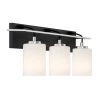 24 in. Prince St 3-Light Matte Black Modern Bathroom Vanity Light with Etched Opal Glass Shades by Designers Fountain -Designers Fountain Shop matte black designers fountain vanity lighting d250m 3b mb 64 1000