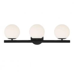 25 in. Crown Heights 3-Light Matte Black Contemporary Bathroom Vanity Light with Etched Glass Shades by Designers Fountain 12 25 in. Crown Heights 3-Light Matte Black Contemporary Bathroom Vanity Light with Etched Glass Shades by Designers Fountain -Designers Fountain Shop matte black designers fountain vanity lighting d252c 3b mb c3 1000