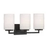 23.5 in. Leavenworth 3-Light Matte Black Modern Bathroom Vanity Light with Etched Opal Glass Shades by Designers Fountain -Designers Fountain Shop matte black designers fountain vanity lighting d257m 3b mb 64 1000