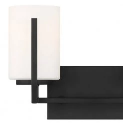 13.5 in. Cambria 2-Light Matte Black Modern Bathroom Vanity Light with Etched Opal Glass Shades by Designers Fountain -Designers Fountain Shop matte black designers fountain vanity lighting d258m 2b mb 1f 1000