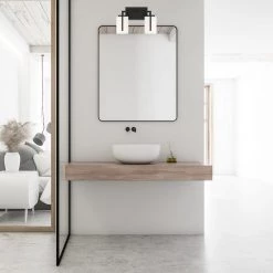 13.5 in. Cambria 2-Light Matte Black Modern Bathroom Vanity Light with Etched Opal Glass Shades by Designers Fountain -Designers Fountain Shop matte black designers fountain vanity lighting d258m 2b mb 4f 1000