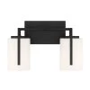 13.5 in. Cambria 2-Light Matte Black Modern Bathroom Vanity Light with Etched Opal Glass Shades by Designers Fountain 1 13.5 in. Cambria 2-Light Matte Black Modern Bathroom Vanity Light with Etched Opal Glass Shades by Designers Fountain -Designers Fountain Shop matte black designers fountain vanity lighting d258m 2b mb 64 1000