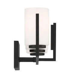 24 in. Cambria 3-Light Matte Black Modern Bathroom Vanity Light with Etched Glass Shades by Designers Fountain -Designers Fountain Shop matte black designers fountain vanity lighting d258m 3b mb 4f 1000