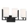 24 in. Cambria 3-Light Matte Black Modern Bathroom Vanity Light with Etched Glass Shades by Designers Fountain -Designers Fountain Shop matte black designers fountain vanity lighting d258m 3b mb 64 1000