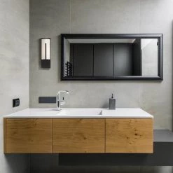 4.5 in. Cambria 1-Light Matte Black Modern Wall Mount Sconce Light with Etched Glass Shades by Designers Fountain -Designers Fountain Shop matte black designers fountain vanity lighting d258m ws mb c3 1000