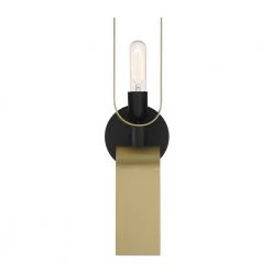 5.25 in. U Turn 2-Light Matte Black Glam Wall Mount Sconce Light with Brushed Gold Accent Shades by Designers Fountain -Designers Fountain Shop matte black designers fountain vanity lighting d263m 2ws mb 4f 1000