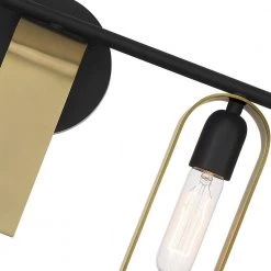 18 in. U Turn 3-Light Matte Black Glam Bathroom Vanity Light with Brushed Gold Metal Shades by Designers Fountain -Designers Fountain Shop matte black designers fountain vanity lighting d263m 3b mb fa 1000