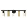 31.5 in. U Turn 5-Light Matte Black Glam Bathroom Vanity Light with Brushed Gold Metal Shades by Designers Fountain