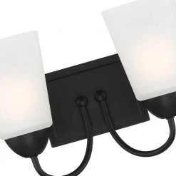 12.75 in. Malone 2-Light Matte Black Transitional Wall Mount Sconce Light with Frosted Glass Shades by Designers Fountain -Designers Fountain Shop matte black designers fountain vanity lighting d267m 2b mb 1f 1000