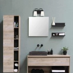 12.75 in. Malone 2-Light Matte Black Transitional Wall Mount Sconce Light with Frosted Glass Shades by Designers Fountain -Designers Fountain Shop matte black designers fountain vanity lighting d267m 2b mb 4f 1000