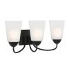 20.75 in. Malone 3-Light Matte Black Transitional Vanity Light with Frosted Glass Shades by Designers Fountain -Designers Fountain Shop matte black designers fountain vanity lighting d267m 3b mb 64 1000