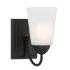 Malone 9.25 in. 1-Light Matte Black Wall Sconce with Frosted Glass Shade by Designers Fountain -Designers Fountain Shop matte black designers fountain vanity lighting d267m ws mb 64 1000