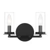 11 in. Hudson Heights 2-Light Matte Black Coastal Bathroom Vanity Light with Clear Glass Shades by Designers Fountain -Designers Fountain Shop matte black designers fountain vanity lighting d268c 2b mb 64 1000
