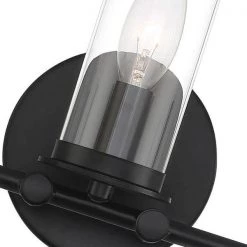 18 in. Hudson Heights 3-Light Matte Black Coastal Bathroom Vanity Light with Clear Glass Shades by Designers Fountain -Designers Fountain Shop matte black designers fountain vanity lighting d268c 3b mb 1f 1000