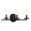 18 in. Hudson Heights 3-Light Matte Black Coastal Bathroom Vanity Light with Clear Glass Shades by Designers Fountain -Designers Fountain Shop matte black designers fountain vanity lighting d268c 3b mb 64 1000