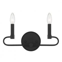 14 in. Summit 2-Light Matte Black Modern Bathroom Vanity Light by Designers Fountain