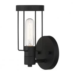 Tafo 9.5 in. 1-Light Matte Black Wall Sconce by Designers Fountain