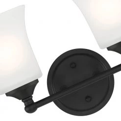 13.25 in. Dalton 2-Light Matte Black Transitional Bathroom Vanity Light with Etched Glass Shades by Designers Fountain -Designers Fountain Shop matte black designers fountain vanity lighting d278m 2b mb 1f 1000