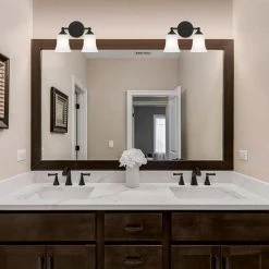 13.25 in. Dalton 2-Light Matte Black Transitional Bathroom Vanity Light with Etched Glass Shades by Designers Fountain -Designers Fountain Shop matte black designers fountain vanity lighting d278m 2b mb 4f 1000