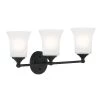 23 in. Bronson 3-Light Matte Black Transitional Bathroom Vanity Light with Etched Glass Shades by Designers Fountain 1 23 in. Bronson 3-Light Matte Black Transitional Bathroom Vanity Light with Etched Glass Shades by Designers Fountain -Designers Fountain Shop matte black designers fountain vanity lighting d278m 3b mb 64 1000