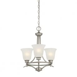 Montego 3-Light Matte Pewter Interior Incandescent Chandelier by Designers Fountain