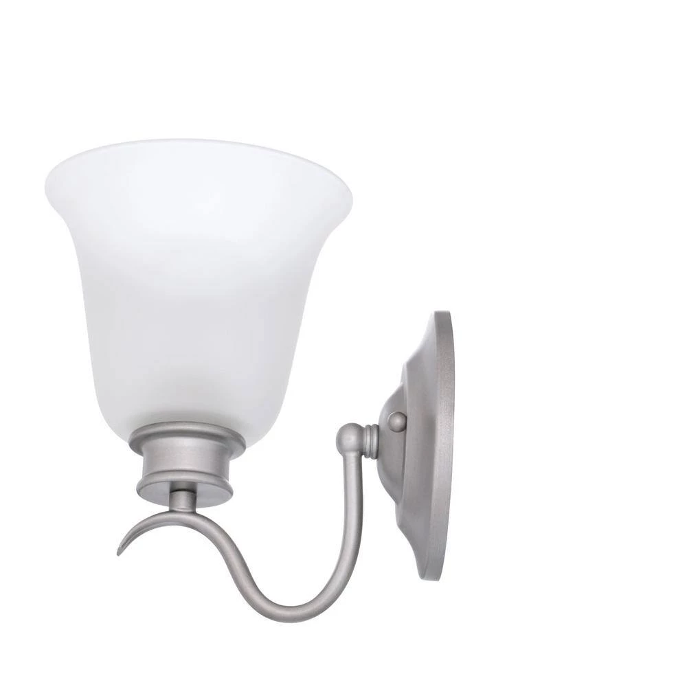 5.25 in. Montego 1-Light Matte Pewter Transitional Bathroom Wall Sconce with Frosted Glass Shade by Designers Fountain 5 5.25 in. Montego 1-Light Matte Pewter Transitional Bathroom Wall Sconce with Frosted Glass Shade by Designers Fountain - Image 3