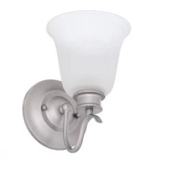 5.25 in. Montego 1-Light Matte Pewter Transitional Bathroom Wall Sconce with Frosted Glass Shade by Designers Fountain 13 5.25 in. Montego 1-Light Matte Pewter Transitional Bathroom Wall Sconce with Frosted Glass Shade by Designers Fountain -Designers Fountain Shop matte pewter designers fountain vanity lighting 96901 mtp a0 1000