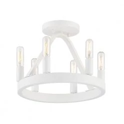 Carousel 12 in. 6-Light Matte White Semi-Flush Mount by Designers Fountain