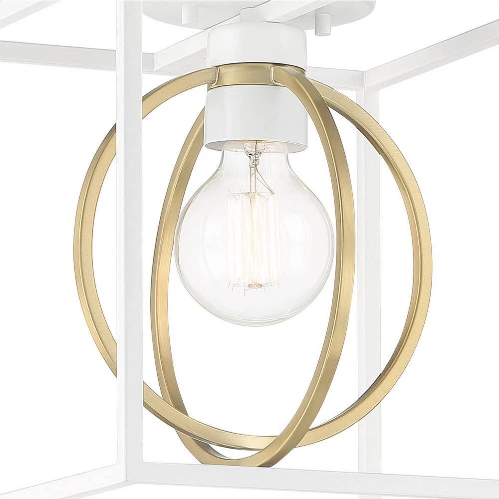 10 in. Kew Gardens 1 Light Matte White Ceiling Light Semi Flush Mount by Designers Fountain 7 10 in. Kew Gardens 1 Light Matte White Ceiling Light Semi Flush Mount by Designers Fountain - Image 5