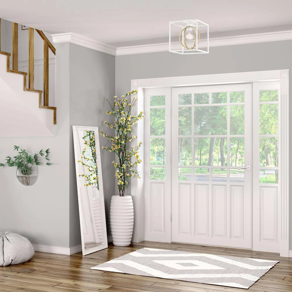 10 in. Kew Gardens 1 Light Matte White Ceiling Light Semi Flush Mount by Designers Fountain 6 10 in. Kew Gardens 1 Light Matte White Ceiling Light Semi Flush Mount by Designers Fountain - Image 4