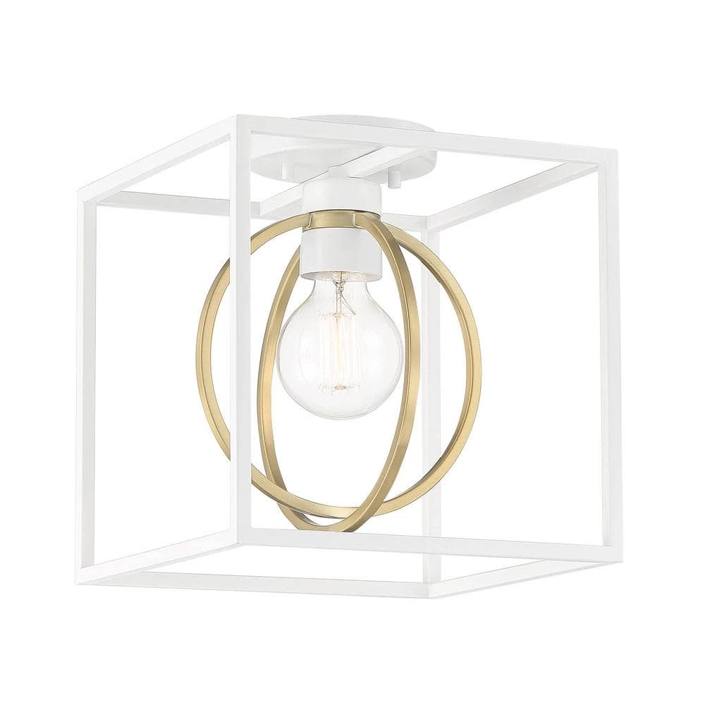 10 in. Kew Gardens 1 Light Matte White Ceiling Light Semi Flush Mount by Designers Fountain 3 10 in. Kew Gardens 1 Light Matte White Ceiling Light Semi Flush Mount by Designers Fountain