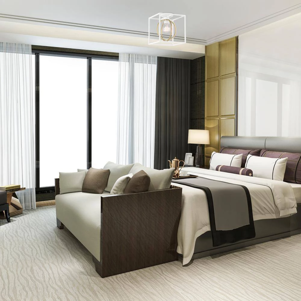 10 in. Kew Gardens 1 Light Matte White Ceiling Light Semi Flush Mount by Designers Fountain 4 10 in. Kew Gardens 1 Light Matte White Ceiling Light Semi Flush Mount by Designers Fountain - Image 2