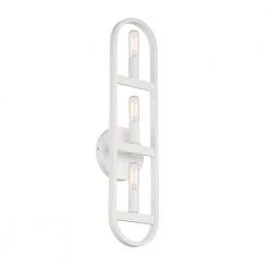 22 in. Carousel 3 Light Matte White Modern Wall Mount Sconce Light by Designers Fountain