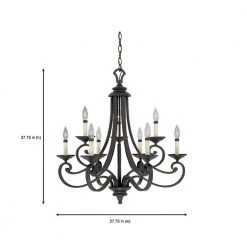 Barcelona 9-Light Hanging Natural Iron Chandelier by Designers Fountain -Designers Fountain Shop natural iron designers fountain chandeliers 9039 ni 1d 1000
