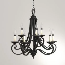 Barcelona 9-Light Hanging Natural Iron Chandelier by Designers Fountain -Designers Fountain Shop natural iron designers fountain chandeliers 9039 ni a0 1000