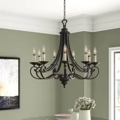 Barcelona 9-Light Hanging Natural Iron Chandelier by Designers Fountain -Designers Fountain Shop natural iron designers fountain chandeliers 9039 ni c3 1000