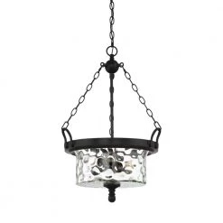 Amilla 3-Light Natural Iron Inverted Pendant by Designers Fountain