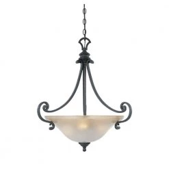 Barcelona 3-Light Natural Iron Hanging Pendant by Designers Fountain