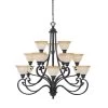 Barcelona 15-Light Hanging Natural Iron Chandelier by Designers Fountain -Designers Fountain Shop natural iron designers fountain chandeliers 961815 ni 64 1000