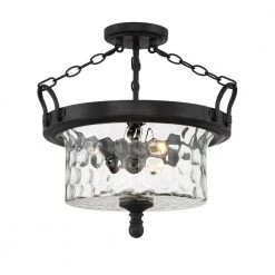 17.5 in. Amilla 3-Light Natural Iron Interior Ceiling Light Semi Flush Mount by Designers Fountain
