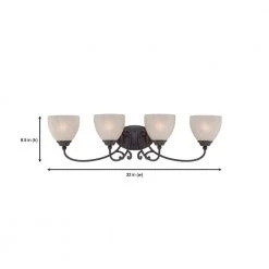 Tangier 4-Light Natural Iron Bath Bar Light by Designers Fountain -Designers Fountain Shop natural iron designers fountain vanity lighting 85504 ni 1d 1000