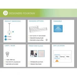 Kendall 5 in. 1-Light Oil Rubbed Bronze Transitional Hanging Pendant Light with Alabaster Glass Shade by Designers Fountain -Designers Fountain Shop oil rubbed bronze designers fountain chandeliers 85130 orb 76 1000