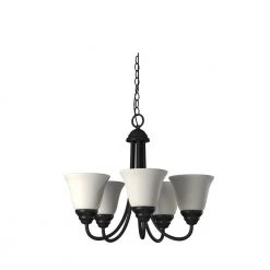Kendall 20 in. 5-Light Oil Rubbed Bronze Transitional Chandelier with Alabaster Glass Shade by Designers Fountain -Designers Fountain Shop oil rubbed bronze designers fountain chandeliers 85185 orb 4f 1000