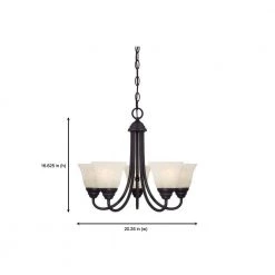 Kendall 20 in. 5-Light Oil Rubbed Bronze Transitional Chandelier with Alabaster Glass Shade by Designers Fountain -Designers Fountain Shop oil rubbed bronze designers fountain chandeliers 85185 orb 66 1000