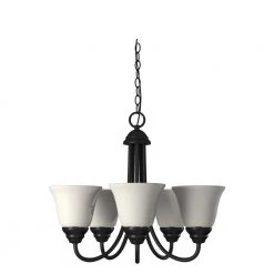 Kendall 20 in. 5-Light Oil Rubbed Bronze Transitional Chandelier with Alabaster Glass Shade by Designers Fountain -Designers Fountain Shop oil rubbed bronze designers fountain chandeliers 85185 orb 76 1000