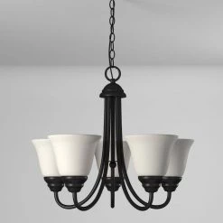 Kendall 20 in. 5-Light Oil Rubbed Bronze Transitional Chandelier with Alabaster Glass Shade by Designers Fountain -Designers Fountain Shop oil rubbed bronze designers fountain chandeliers 85185 orb c3 1000