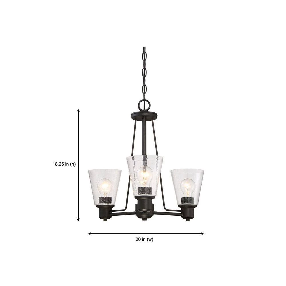 Printers Row 3-Light Oil Rubbed Bronze Interior Incandescent Chandelier by Designers Fountain 6 Printers Row 3-Light Oil Rubbed Bronze Interior Incandescent Chandelier by Designers Fountain - Image 4