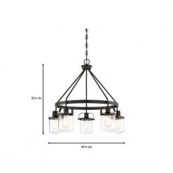Jaxon 5-Light Oil Rubbed Bronze Interior Chandelier with Clear Glass Shade by Designers Fountain -Designers Fountain Shop oil rubbed bronze designers fountain chandeliers 90685 orb 66 1000