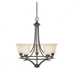 Montego 5-Light Oil Rubbed Bronze Hanging Chandelier by Designers Fountain
